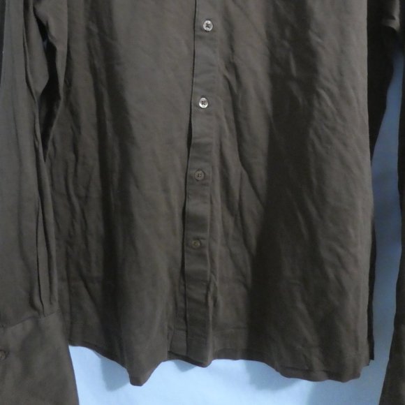 BILL BLASS MENS WEAR | medium | 100% Cotton | Brown Button Down Dress Shirt - Picture 7 of 16